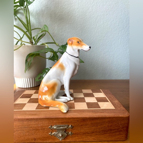 Vintage Fritz Pfeffer Gotha Porcelain Russian Wolfhound Borzoi 4” Whippet dog - Picture 9 of 9